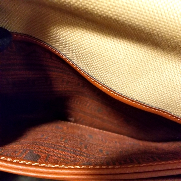 Vintage 1980's YVES SAINT LAURENT Canvas & Leather Clutch. - Picture 5 of 9